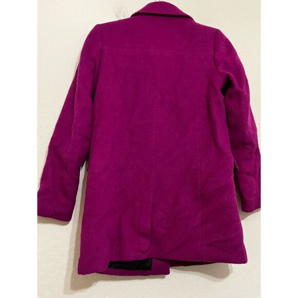 H&M purple fuchsia Wool Blend Peacoat Size 8 - Picture 3 of 4